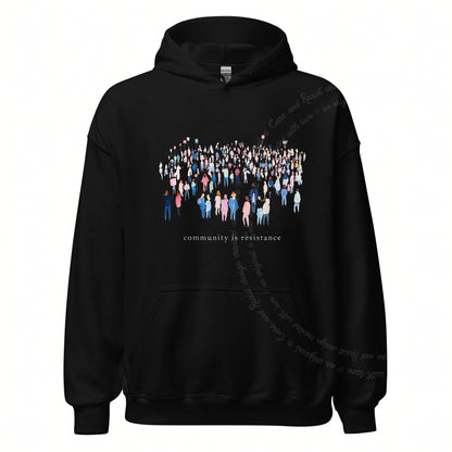 Community Is Resistance People Care & Resist Gildan hoodie in Black