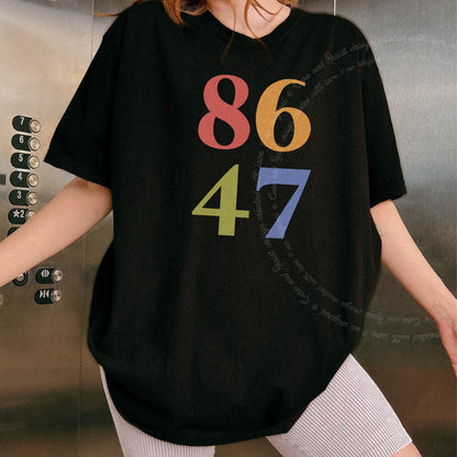 86 47 Care & Resist rainbow Comfort Colors tee, Black