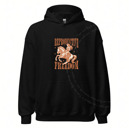 Reproductive Freedom Care & Resist Gildan hoodie in Black