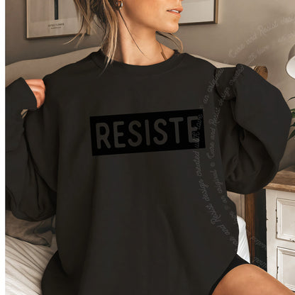 Resiste Care & Resist Gildan crewneck sweatshirt in Black