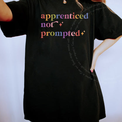 Apprenticed not Prompted Care & Resist progressive t-shirt in Black