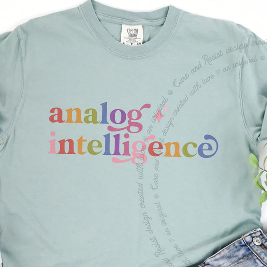 Analog Intelligence Care & Resist progressive t-shirt in Bay