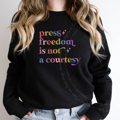 Press Freedom is not a Courtesy Care & Resist Gildan crewneck sweatshirt in Black