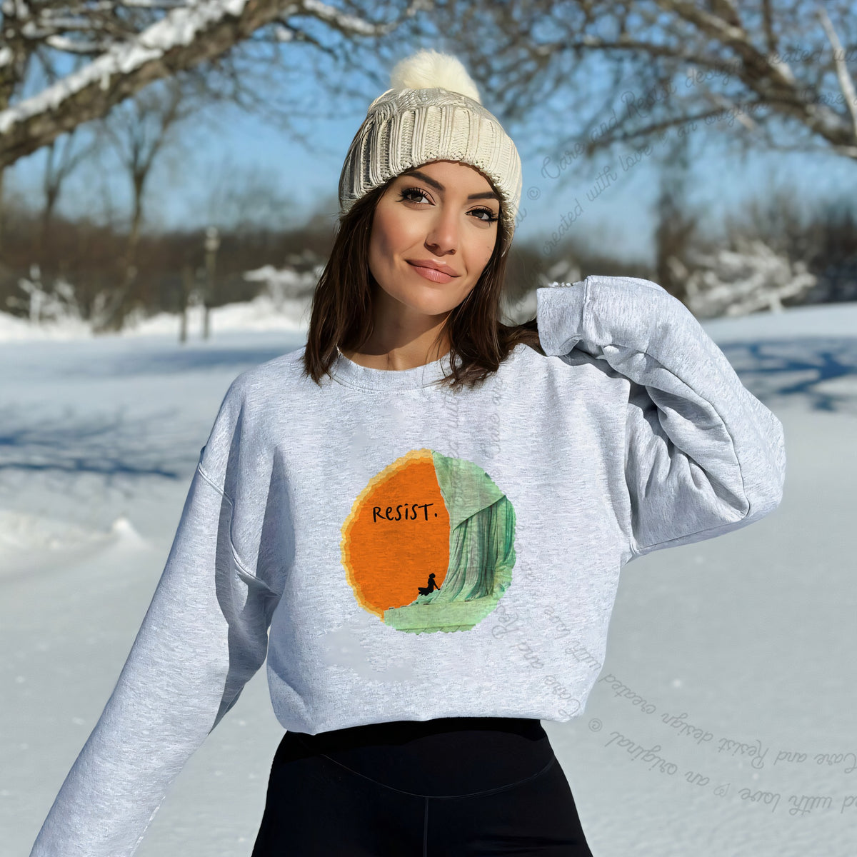 Resist Care & Resist Gildan crewneck sweatshirt in Sport Grey