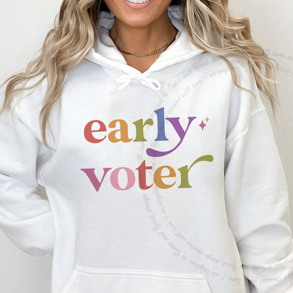 Early Voter Care & Resist Gildan hoodie in White