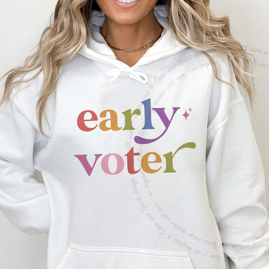 Early Voter Care & Resist Gildan hoodie in White