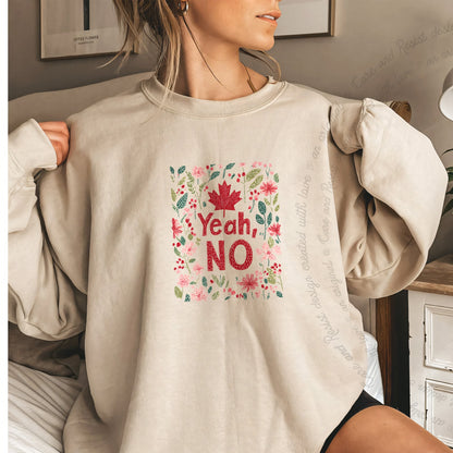 Yeah, No Care & Resist Gildan crewneck sweatshirt in Sand