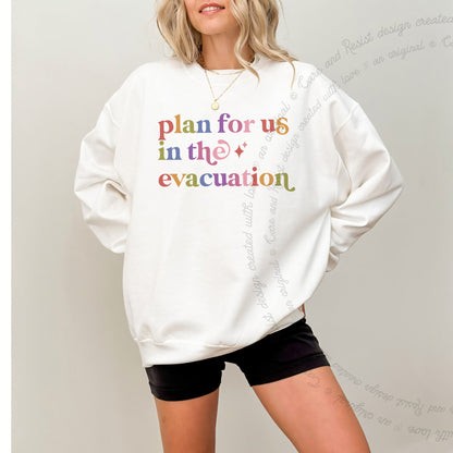 Plan for Us in the Evacuation Care & Resist Gildan crewneck sweatshirt in White