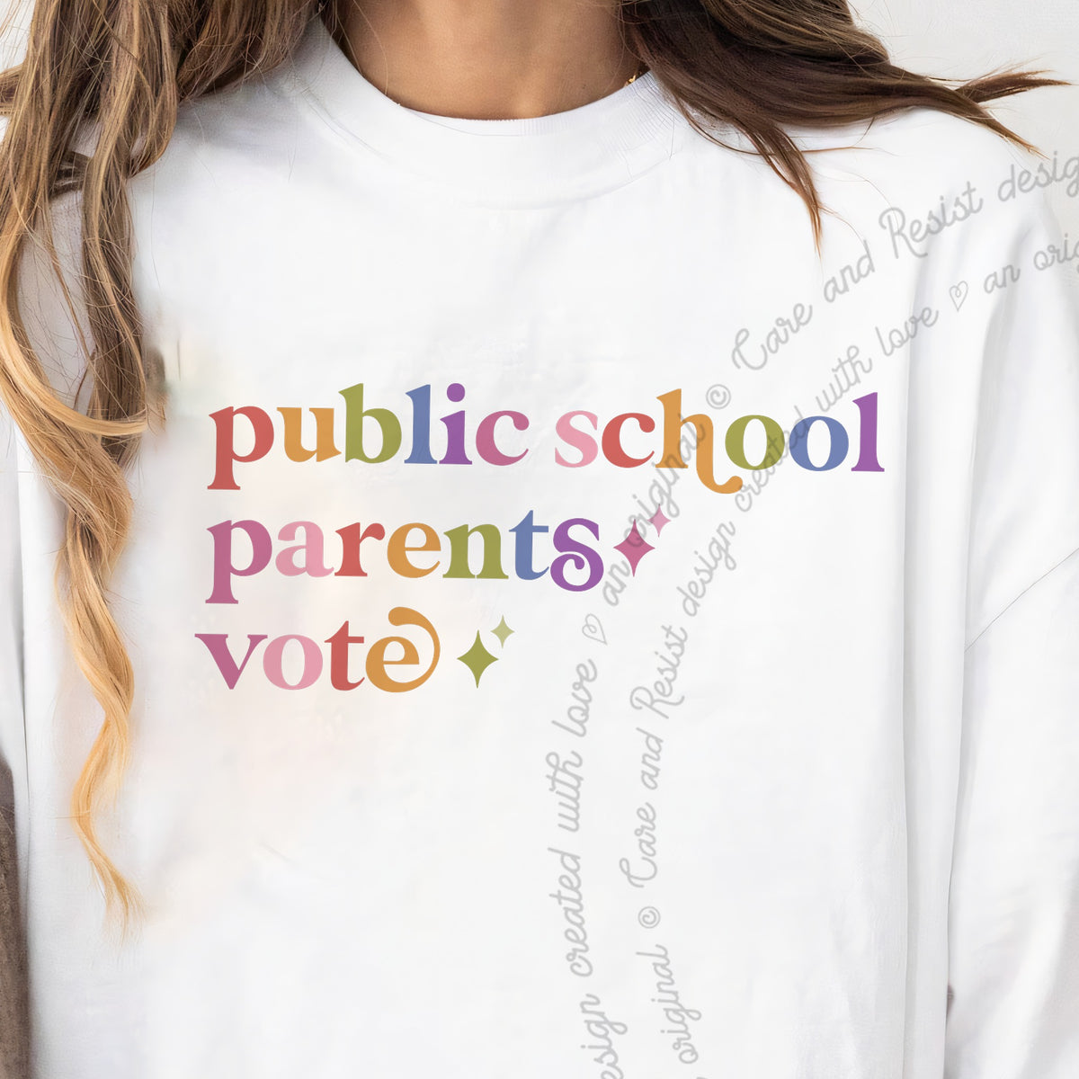 Public School Parents Vote Care & Resist progressive t-shirt in White