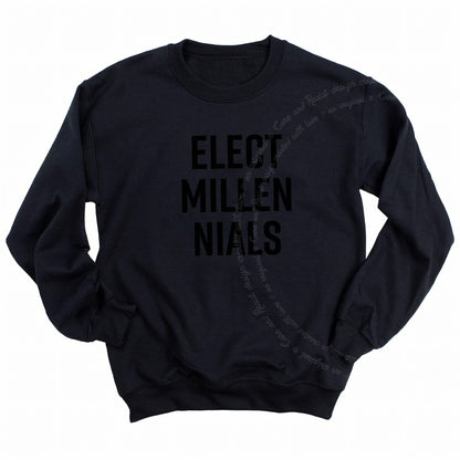 Elect Millennials Care & Resist Gildan crewneck sweatshirt in Black