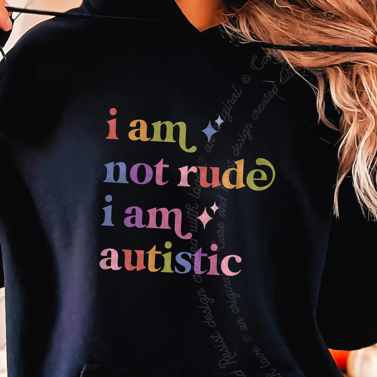 I Am not Rude I Am Autistic Care & Resist Gildan hoodie in Black