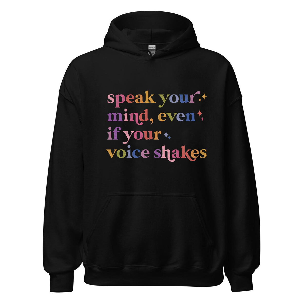 Speak Your Mind Care & Resist Gildan hoodie in Black