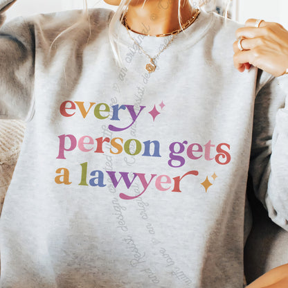 Every Person Gets a Lawyer Care & Resist Gildan crewneck sweatshirt in Sport Grey
