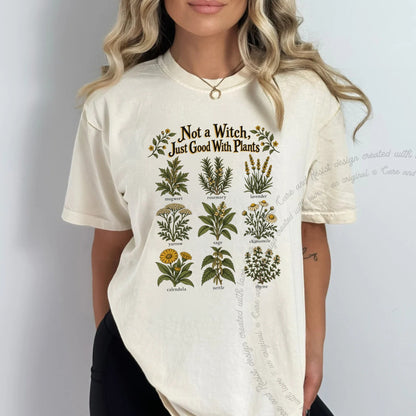 Not a Witch Just Good With Plants Care & Resist progressive t-shirt in Ivory