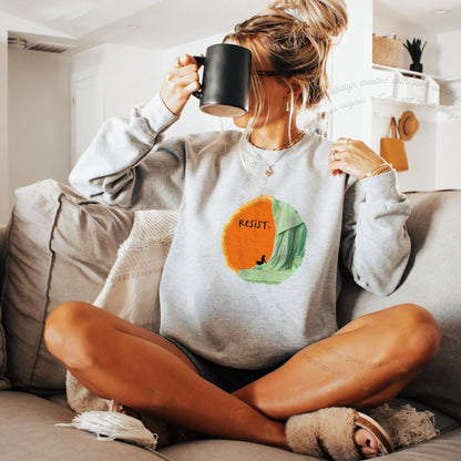 Resist Care & Resist Gildan crewneck sweatshirt in Sport Grey