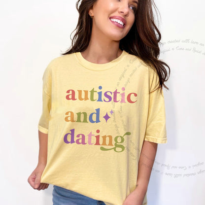 Autistic and Dating Care & Resist progressive t-shirt in Banana