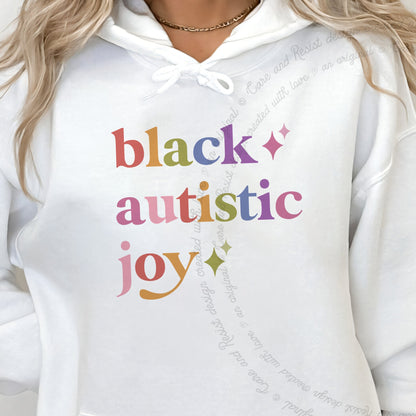 Black Autistic Joy Care & Resist Gildan hoodie in White