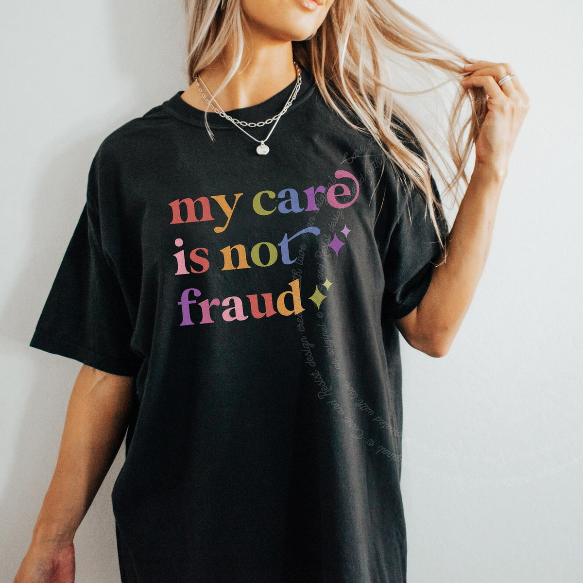 My Care is not Fraud Care & Resist tee in Black