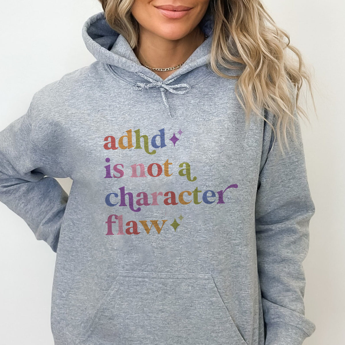 Adhd is not a Character Flaw Care & Resist Gildan hoodie in Sport Grey