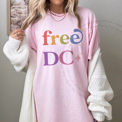 Free DC Care & Resist rainbow tee