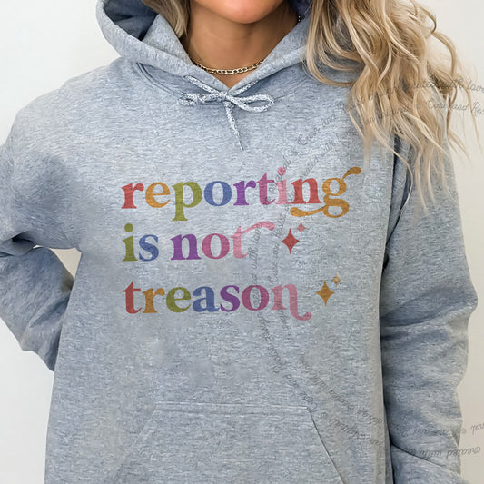 Reporting is not Treason Care & Resist Gildan hoodie in Sport Grey
