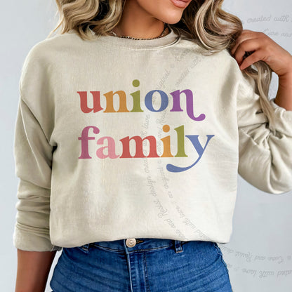 Union Family Care & Resist Gildan crewneck sweatshirt in Sand