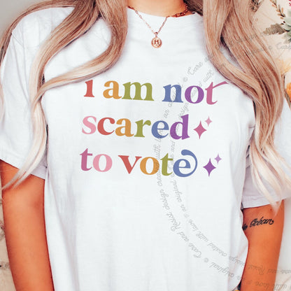 I Am not Scared to Vote Care & Resist progressive t-shirt in White