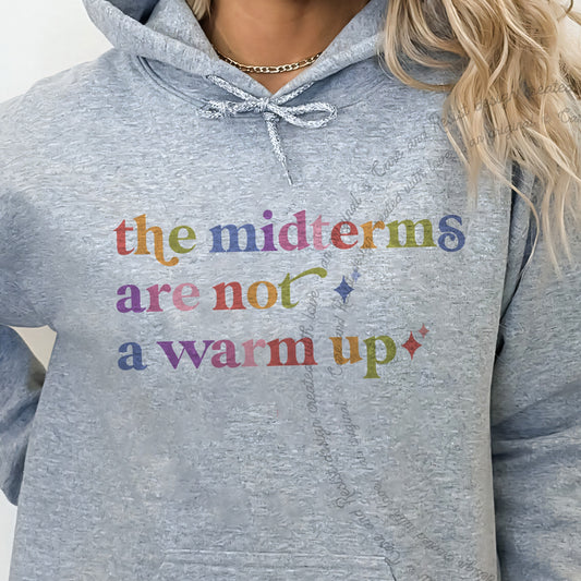 The Midterms are not a Warm Up Care & Resist Gildan hoodie in Sport Grey