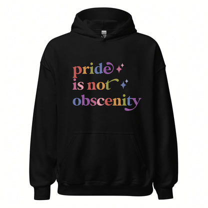 Pride is not Obscenity Care & Resist Gildan hoodie in Black