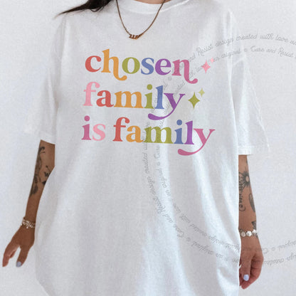 Chosen Family is Family Care & Resist progressive t-shirt in White