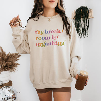 The Break Room is Organizing Care & Resist Gildan crewneck sweatshirt in Sand
