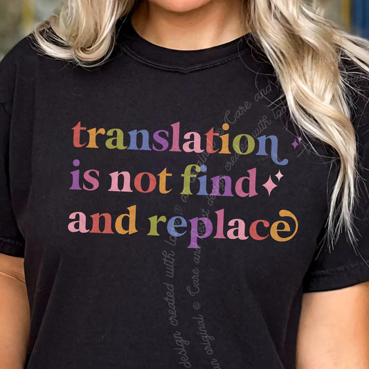Translation is not Find and Replace Care & Resist progressive t-shirt in Black