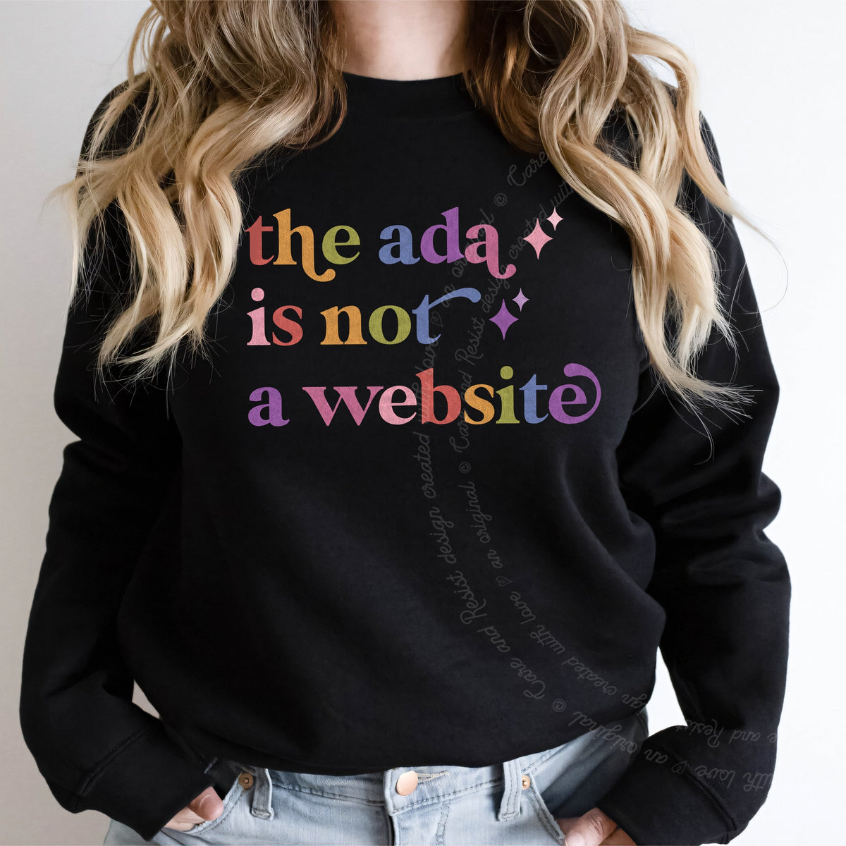 The Ada is not a Website Care & Resist Gildan crewneck sweatshirt in Black