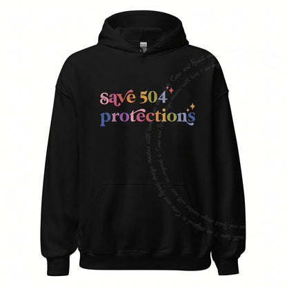 Save 504 Protections Care & Resist Gildan hoodie in Black