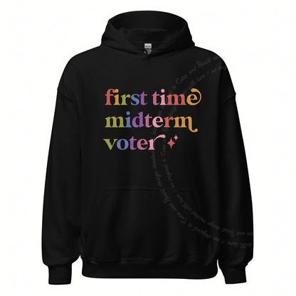 First Time Midterm Voter Care & Resist Gildan hoodie in Black