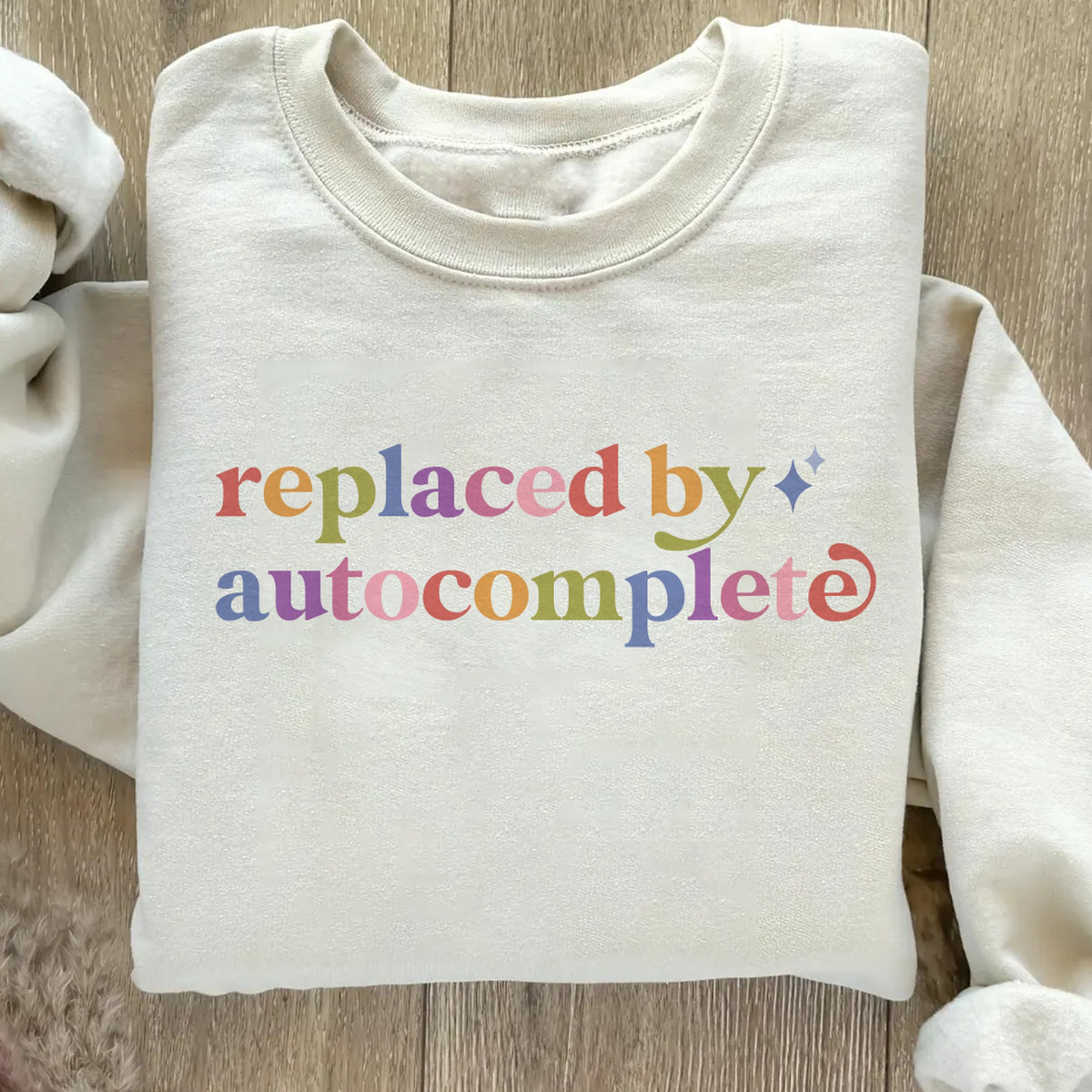 Replaced By Autocomplete Care & Resist Gildan crewneck sweatshirt in Sand