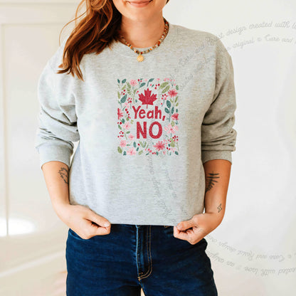Yeah, No Care & Resist Gildan crewneck sweatshirt in Sport Grey