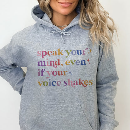Speak Your Mind Care & Resist Gildan hoodie in Sport Grey