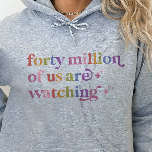 Forty Million of Us are Watching Care & Resist Gildan hoodie in Sport Grey