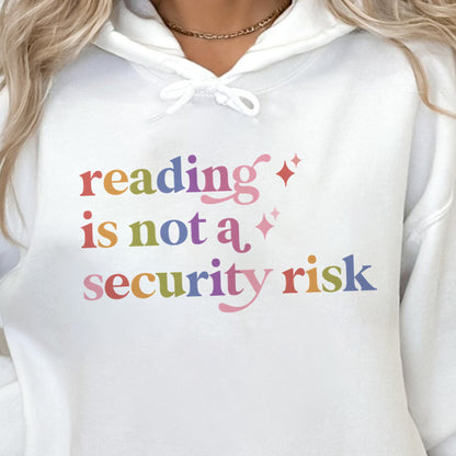 Reading is not a Security Risk Care & Resist Gildan hoodie in White