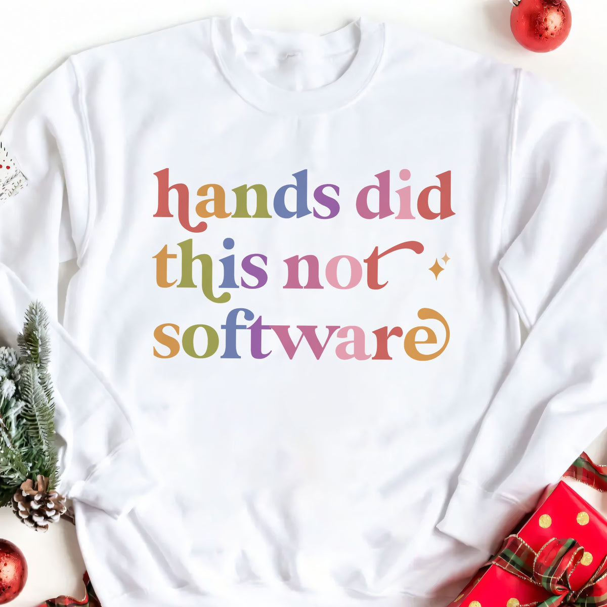 Hands Did This not Software Care & Resist Gildan crewneck sweatshirt in White