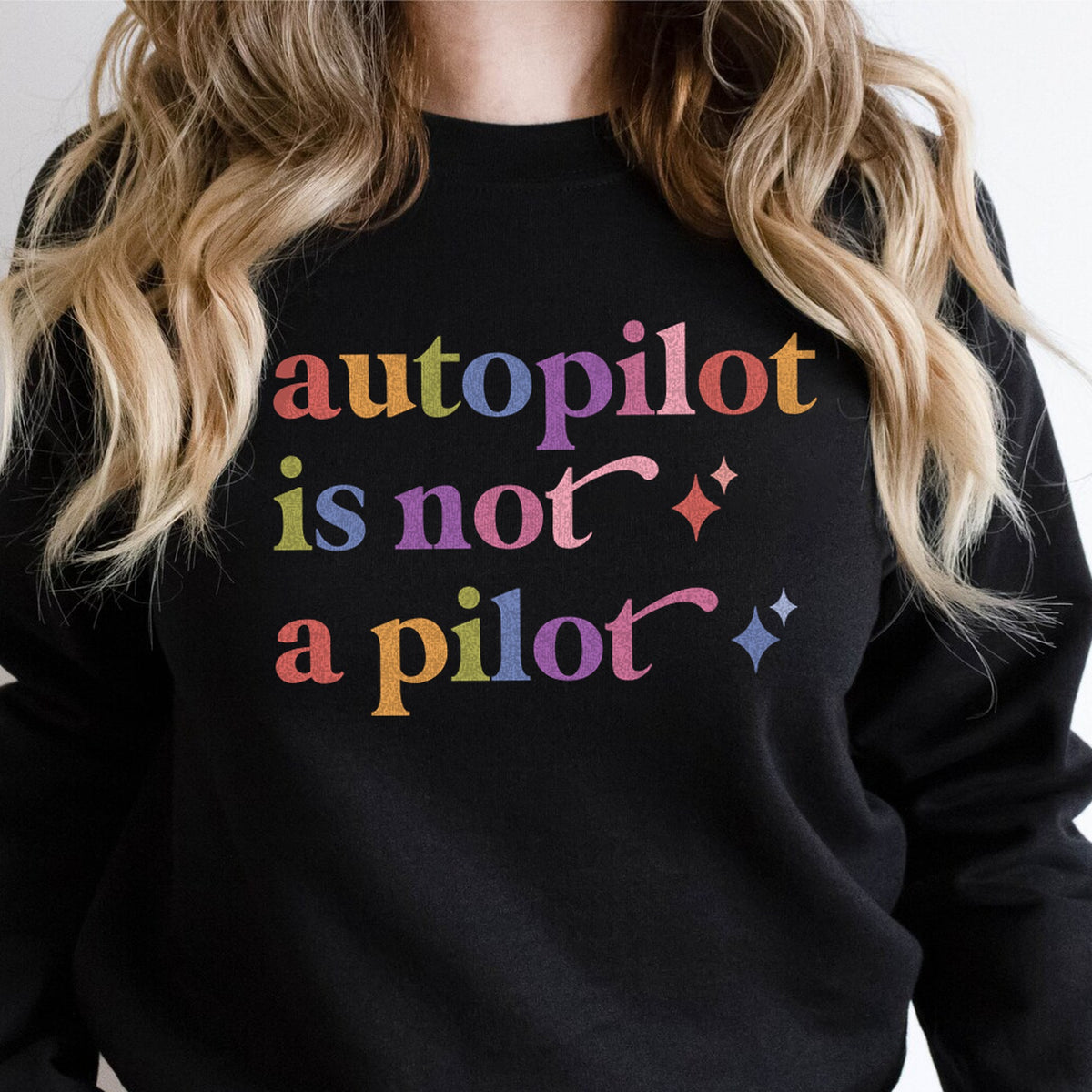 Autopilot is not a Pilot Care & Resist Gildan crewneck sweatshirt in Black