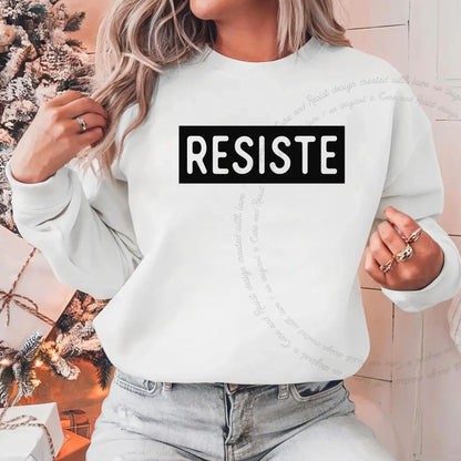 Resiste Care & Resist Gildan crewneck sweatshirt in White