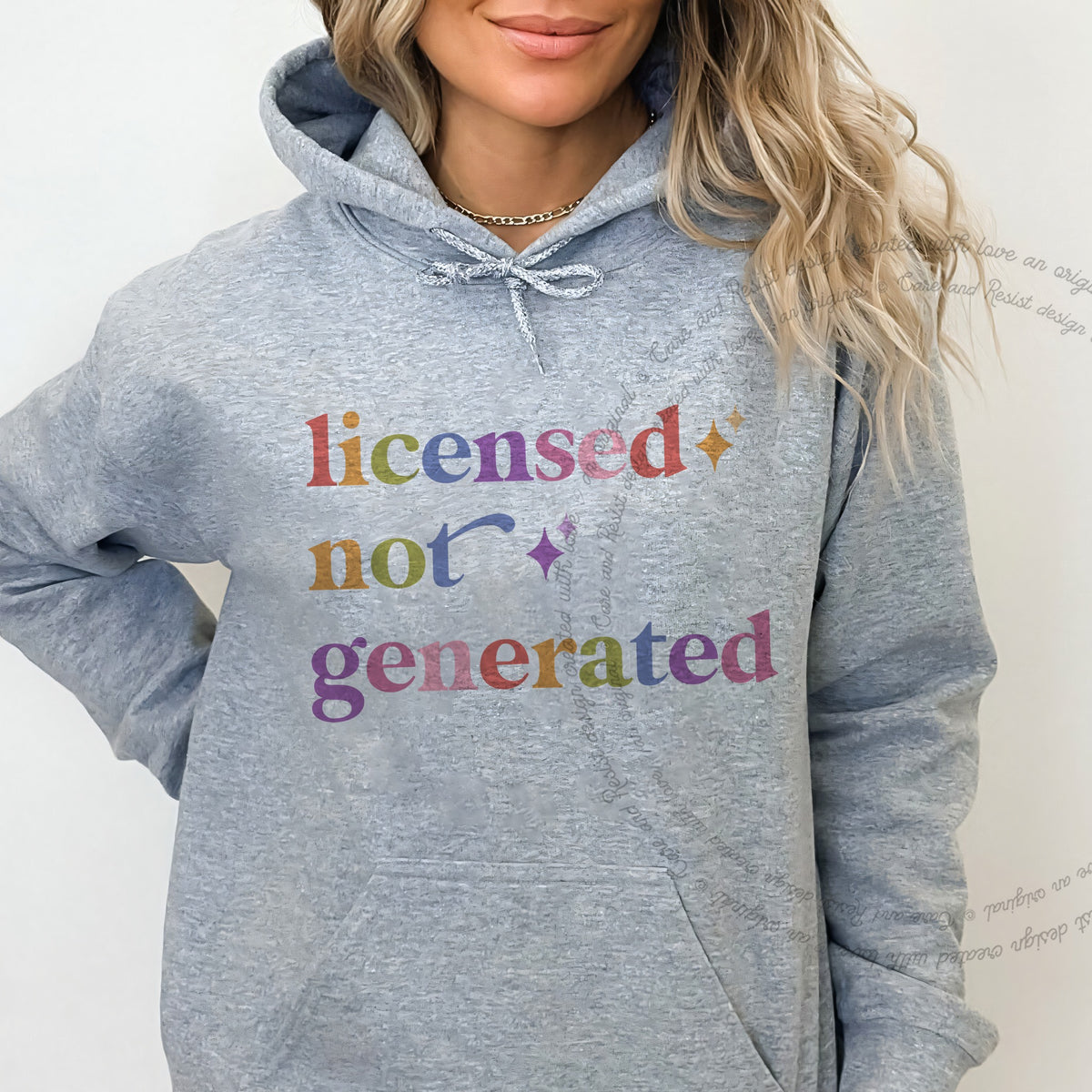 Licensed not Generated Care & Resist Gildan hoodie in Sport Grey