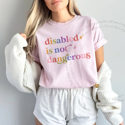 Disabled is not Dangerous Care & Resist progressive t-shirt in Blossom