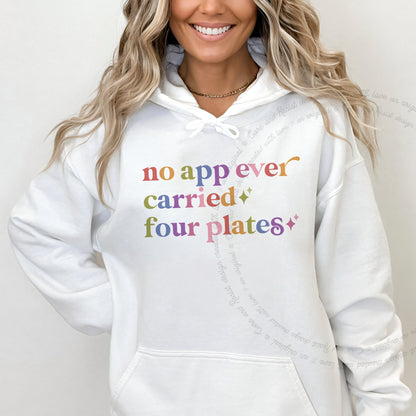 No App Ever Carried Four Plates Care & Resist Gildan hoodie in White