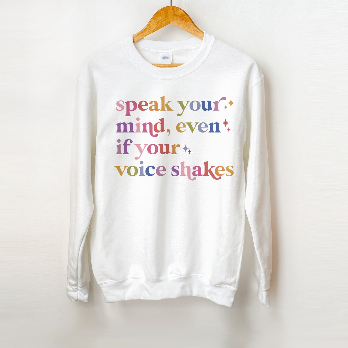 Speak Your Mind Care & Resist Gildan crewneck sweatshirt in White