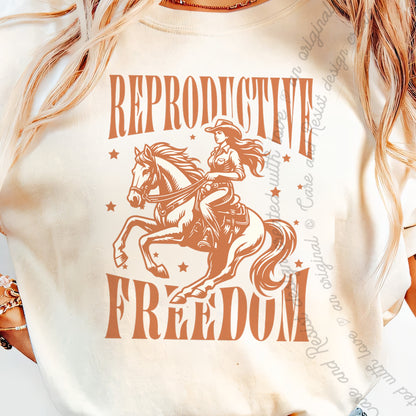 Reproductive Freedom Care & Resist progressive t-shirt in Ivory
