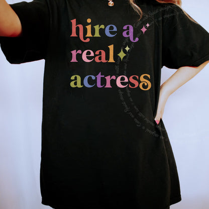 Hire a Real Actress Care & Resist progressive t-shirt in Black