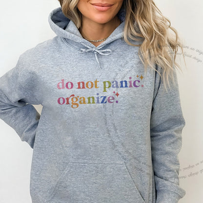 Do Not Panic. Organize. Care & Resist Gildan hoodie in Sport Grey